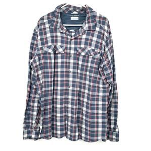 Columbia Omni-Shade Size XL Long Sleeve Button Up Shirt‎ Blue & Red Plaid Vented